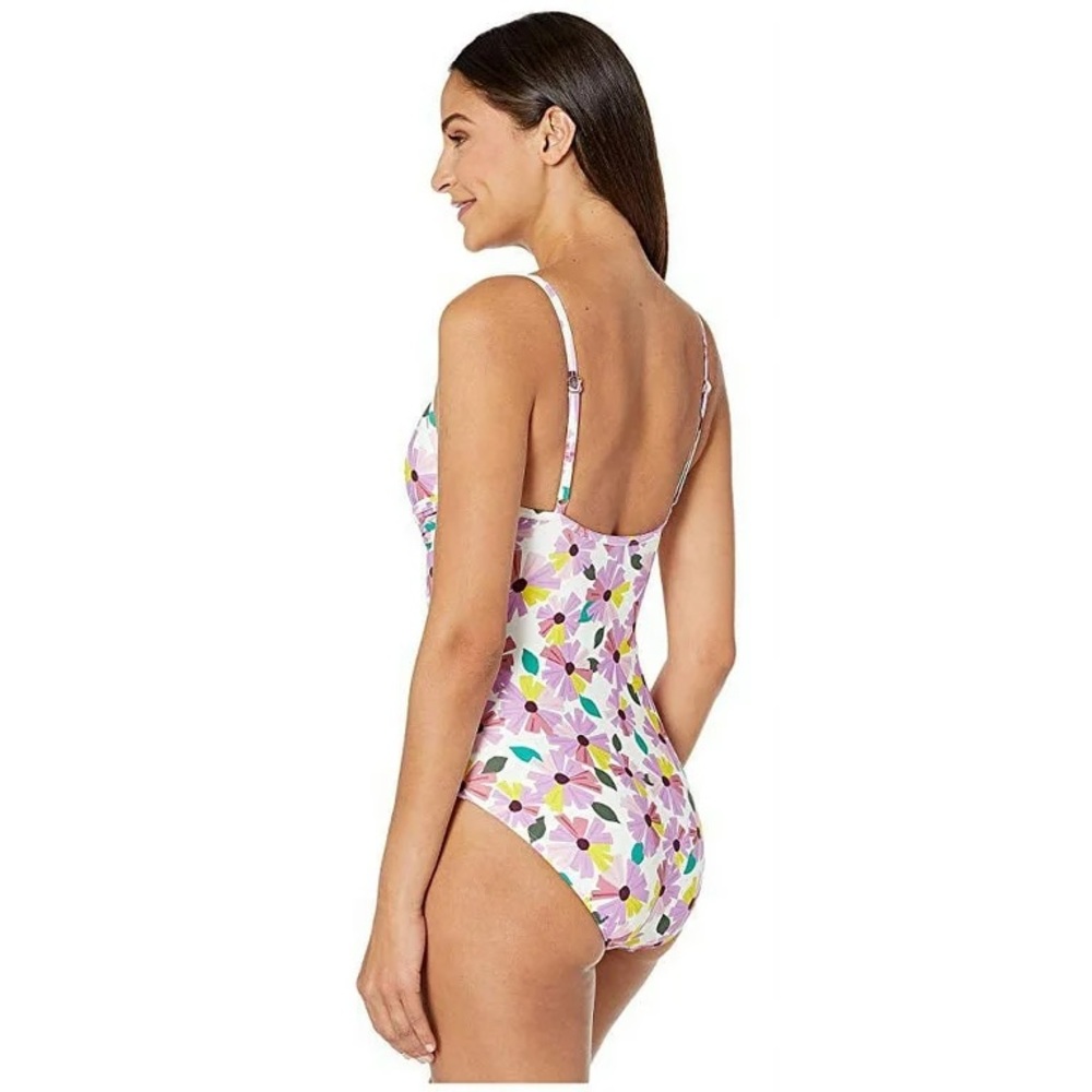 Kate Spade New York WallFlower Draped Molded Cup One-Piece White SM - Picture 4 of 4